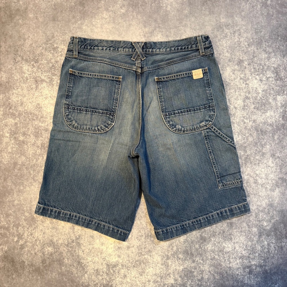Vintage Old Navy Workers Shorts Mens 35 Blue Denim Carpenter 100% Cotton